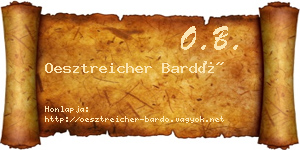 Oesztreicher Bardó névjegykártya